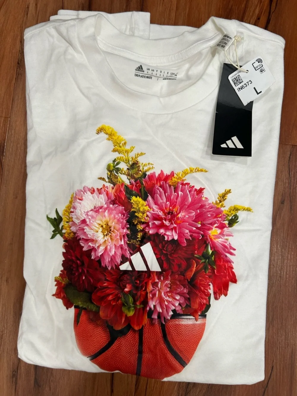 Adidas Men's Floral Hoops Graphic T-Shirt